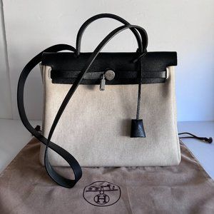 Hermes Herbag Toile and Leather PM